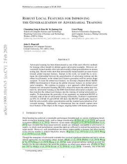 Robust Local Features for Improving the Generalization of Adversarial
  Training