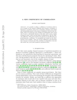 A new coefficient of correlation