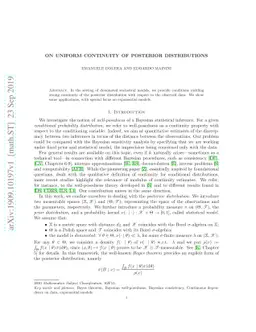 On uniform continuity of posterior distributions