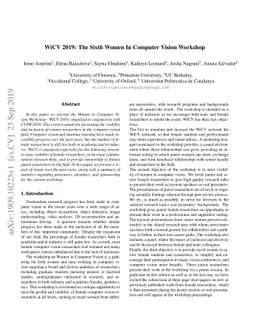 WiCV 2019: The Sixth Women In Computer Vision Workshop