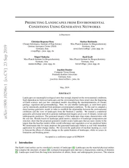 Predicting Landscapes from Environmental Conditions Using Generative
  Networks