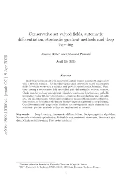 Conservative set valued fields, automatic differentiation, stochastic
  gradient method and deep learning