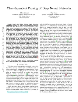 Class-dependent Compression of Deep Neural Networks