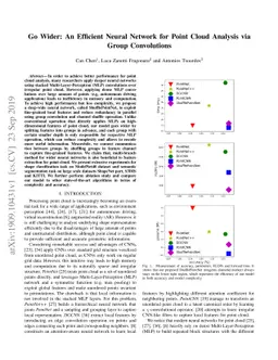 Go Wider: An Efficient Neural Network for Point Cloud Analysis via Group
  Convolutions