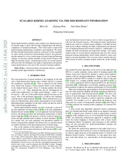Scalable Kernel Learning via the Discriminant Information