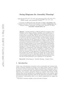 String Diagrams for Assembly Planning