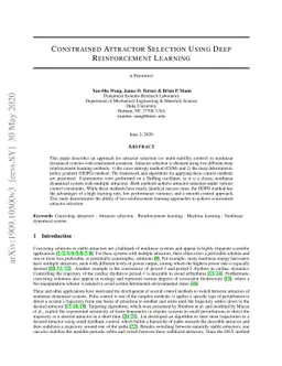 Constrained Attractor Selection Using Deep Reinforcement Learning