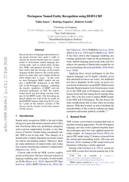 Portuguese Named Entity Recognition using BERT-CRF