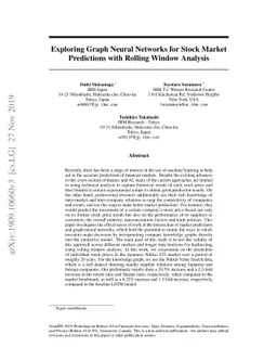 Exploring Graph Neural Networks for Stock Market Predictions with
  Rolling Window Analysis