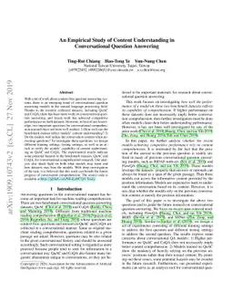 An Empirical Study of Content Understanding in Conversational Question
  Answering