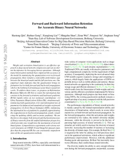 Forward and Backward Information Retention for Accurate Binary Neural
  Networks