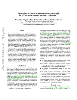 Constrained deep neural network architecture search for IoT devices
  accounting hardware calibration