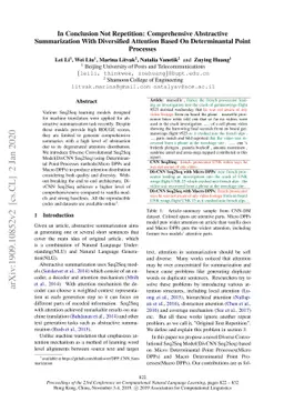 In Conclusion Not Repetition: Comprehensive Abstractive Summarization
  With Diversified Attention Based On Determinantal Point Processes