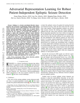 Adversarial Representation Learning for Robust Patient-Independent
  Epileptic Seizure Detection