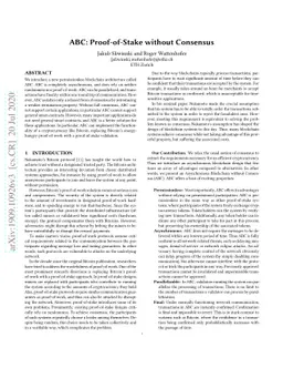 ABC: Proof-of-Stake without Consensus