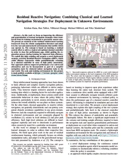 Residual Reactive Navigation: Combining Classical and Learned Navigation
  Strategies For Deployment in Unknown Environments