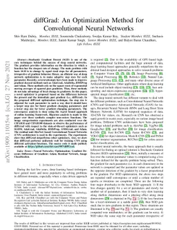 diffGrad: An Optimization Method for Convolutional Neural Networks