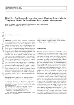 E-MIIM: An Ensemble Learning based Context-Aware Mobile Telephony Model
  for Intelligent Interruption Management