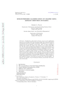 Semi-supervised classification on graphs using explicit diffusion
  dynamics
