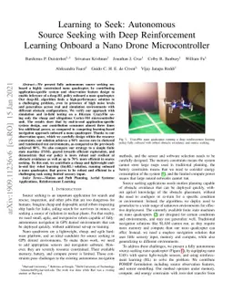 Learning to Seek: Autonomous Source Seeking with Deep Reinforcement
  Learning Onboard a Nano Drone Microcontroller