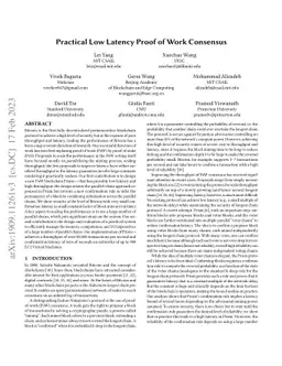 Practical Low Latency Proof of Work Consensus