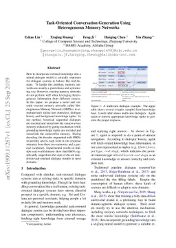 Task-Oriented Conversation Generation Using Heterogeneous Memory
  Networks