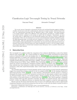 Classification Logit Two-sample Testing by Neural Networks