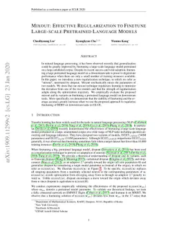 Mixout: Effective Regularization to Finetune Large-scale Pretrained
  Language Models