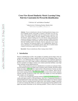 Cross-View Kernel Similarity Metric Learning Using Pairwise Constraints
  for Person Re-identification