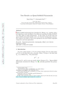 New results on quasi-subfield polynomials