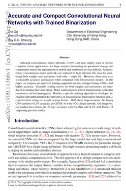 Accurate and Compact Convolutional Neural Networks with Trained
  Binarization