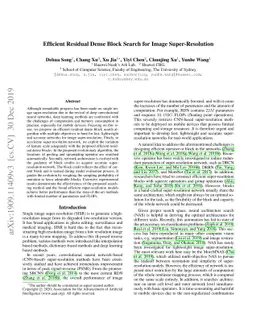 Efficient Residual Dense Block Search for Image Super-Resolution