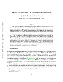 Online Non-Monotone DR-submodular Maximization