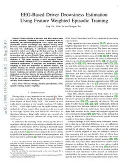 EEG-Based Driver Drowsiness Estimation Using Feature Weighted Episodic
  Training