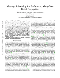 Message Scheduling for Performant, Many-Core Belief Propagation