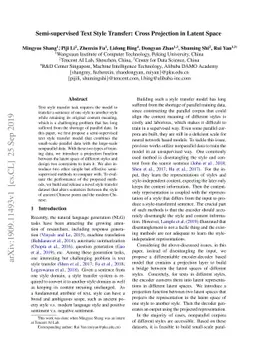 Semi-supervised Text Style Transfer: Cross Projection in Latent Space