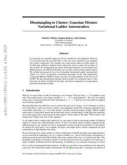 Disentangling to Cluster: Gaussian Mixture Variational Ladder
  Autoencoders