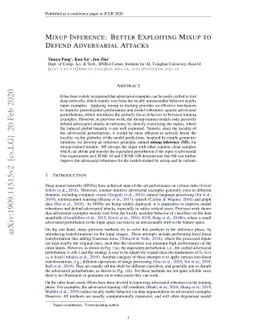 Mixup Inference: Better Exploiting Mixup to Defend Adversarial Attacks