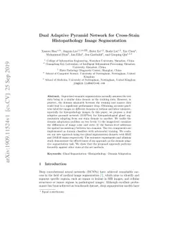 Dual Adaptive Pyramid Network for Cross-Stain Histopathology Image
  Segmentation