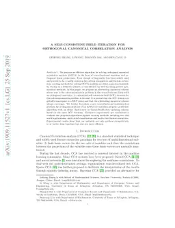 A Self-consistent-field Iteration for Orthogonal Canonical Correlation
  Analysis