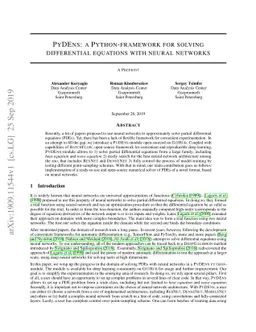 PyDEns: a Python Framework for Solving Differential Equations with
  Neural Networks