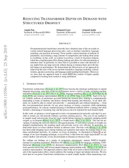 Reducing Transformer Depth on Demand with Structured Dropout