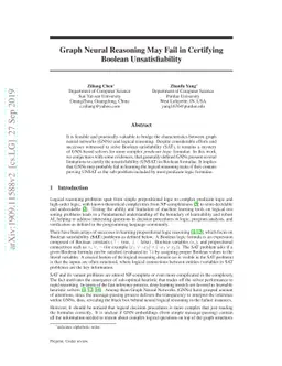Graph Neural Reasoning May Fail in Certifying Boolean Unsatisfiability