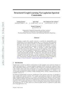 Structured Graph Learning Via Laplacian Spectral Constraints