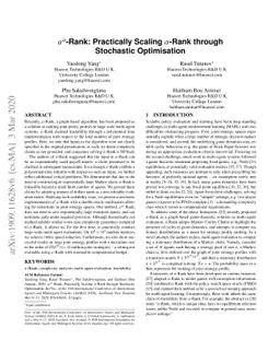 $α^α$-Rank: Practically Scaling $α$-Rank through
  Stochastic Optimisation