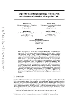 Explicitly disentangling image content from translation and rotation
  with spatial-VAE
