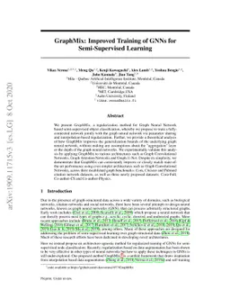 GraphMix: Improved Training of GNNs for Semi-Supervised Learning