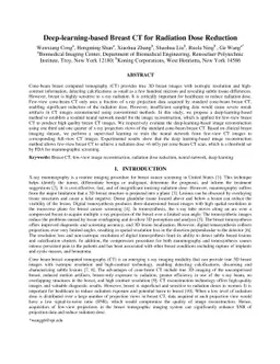 Deep-learning-based Breast CT for Radiation Dose Reduction