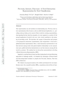 Pre-train, Interact, Fine-tune: A Novel Interaction Representation for
  Text Classification