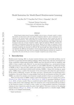 Model Imitation for Model-Based Reinforcement Learning